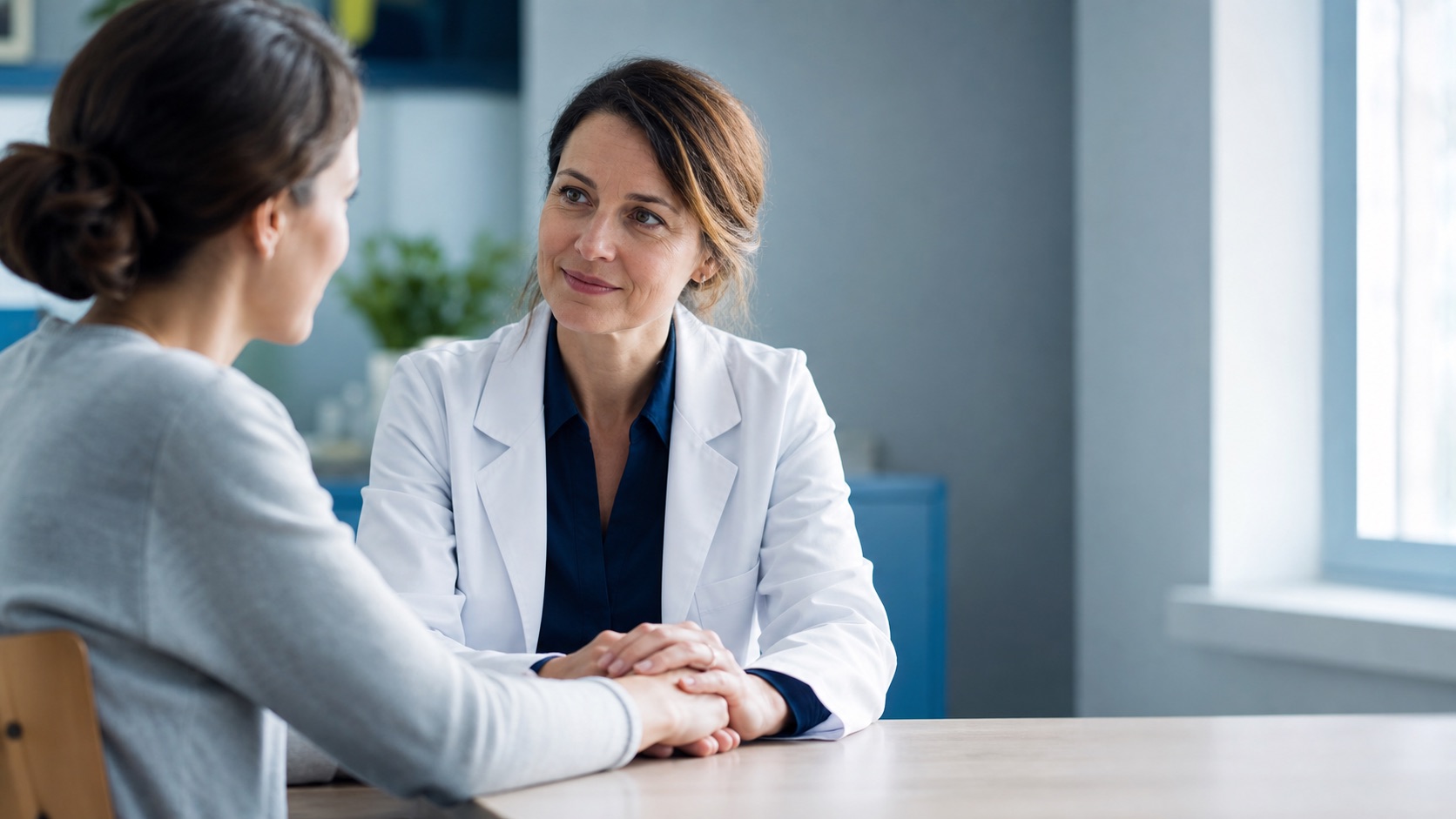 Une professionnelle de santé écoute attentivement une patiente